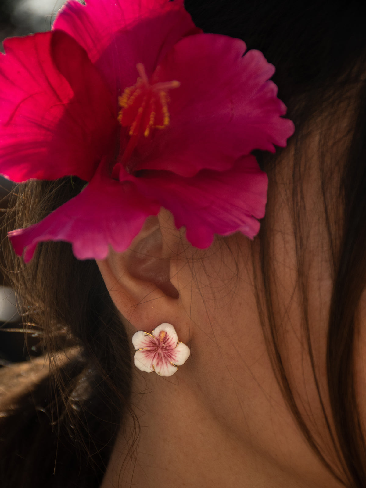 Hibiscus earrings