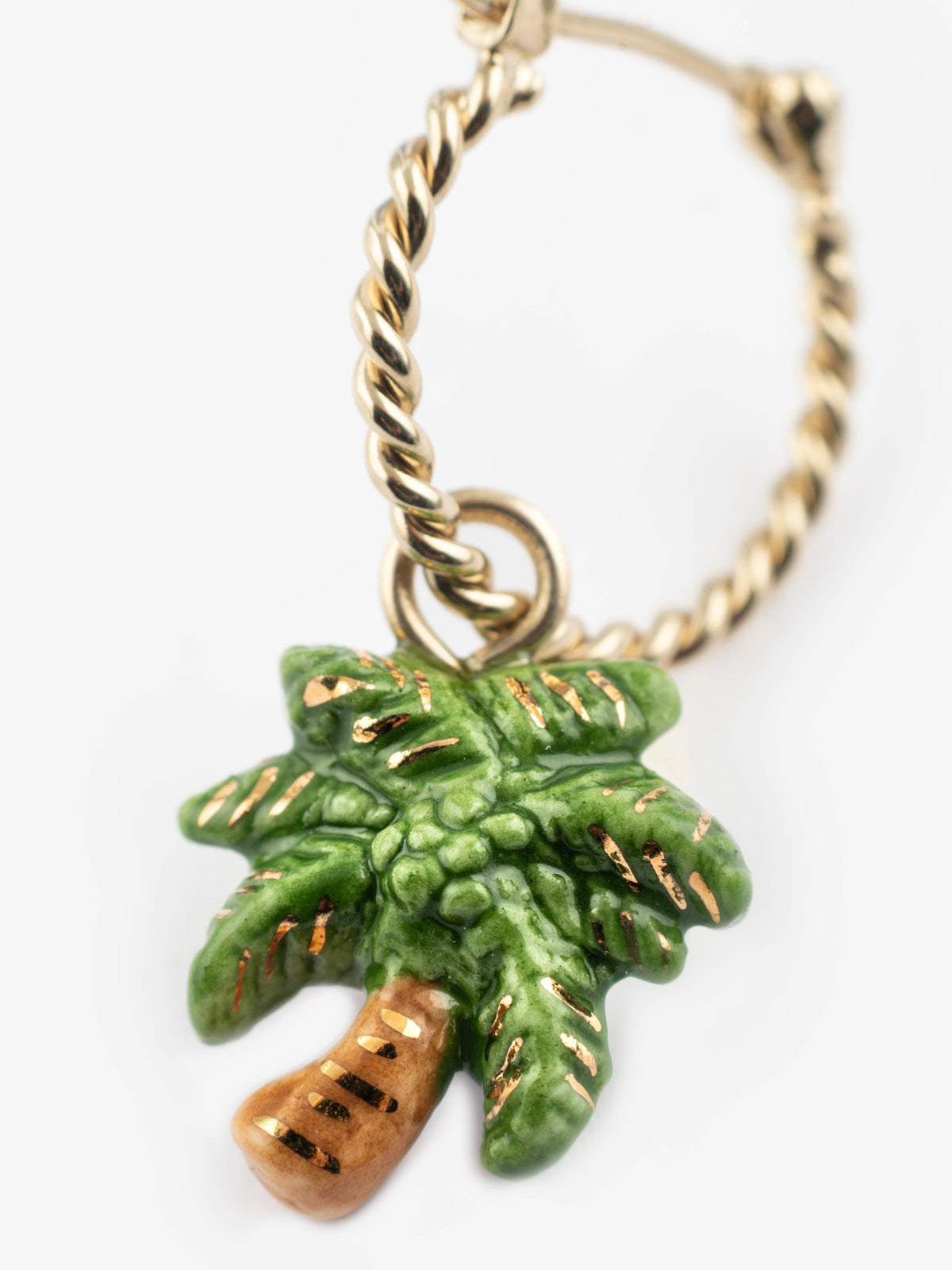 Mini orecchini a cerchio con palma - Venduti singolarmente