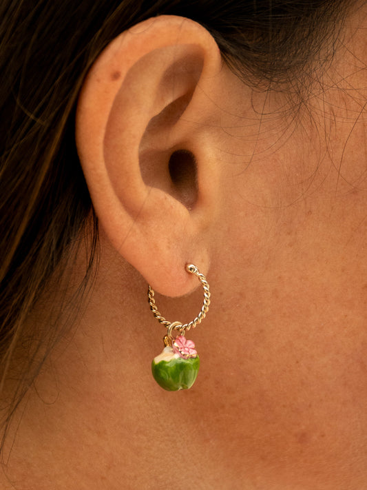 Mini orecchini creoli in cocco - Venduti singolarmente