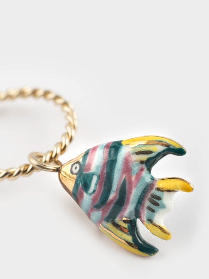 Mini rainbow fish hoop earring - Sold individually