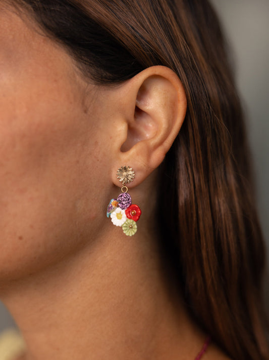 Boucles d'oreilles multifleurs