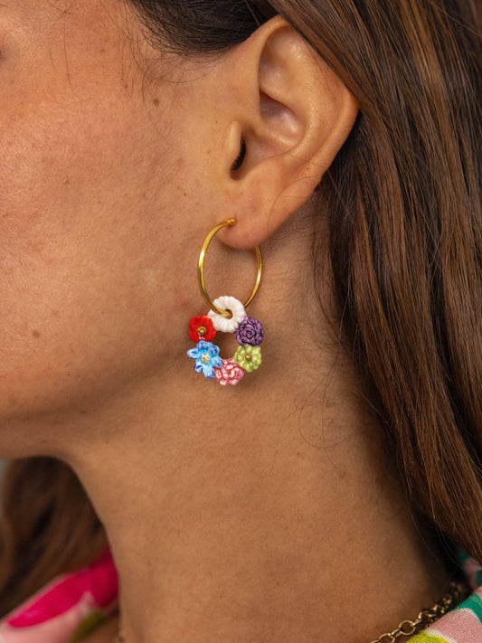 Petites créoles couronne de fleurs