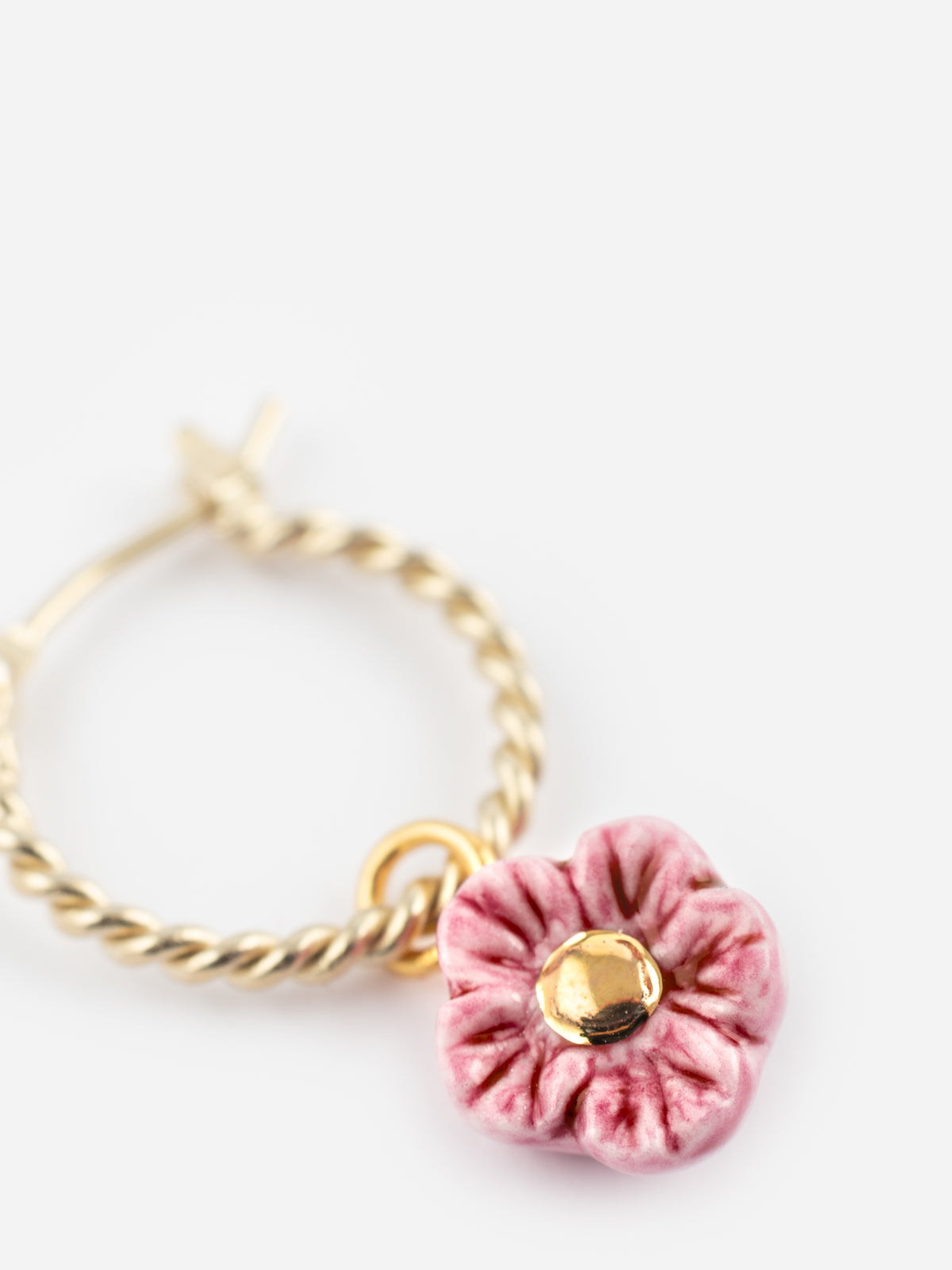 Mini créole fleur rose