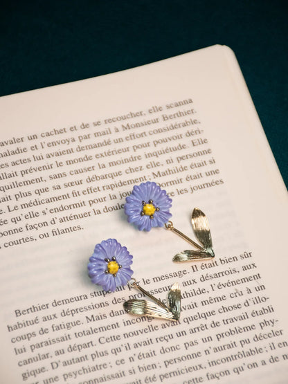 Orecchini pendenti con anemone blu