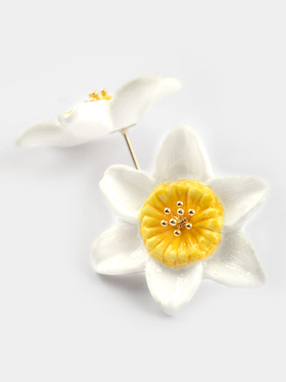 Boucles d'oreilles puces -  jonquille