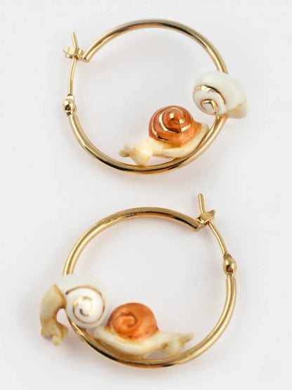 Petites créoles rondes couple d'escargots