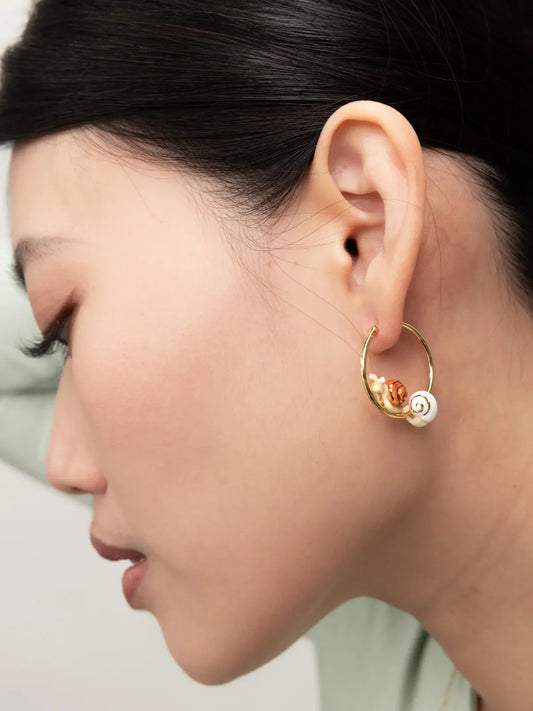 Petites créoles rondes couple d'escargots