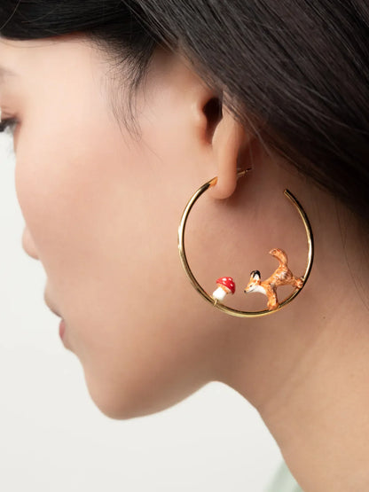 Créoles rondes renard et champignon