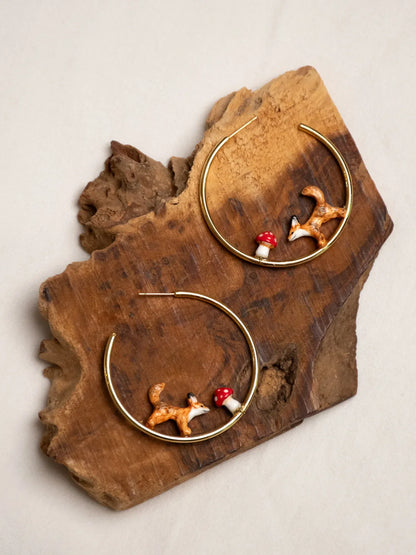 Créoles rondes renard et champignon