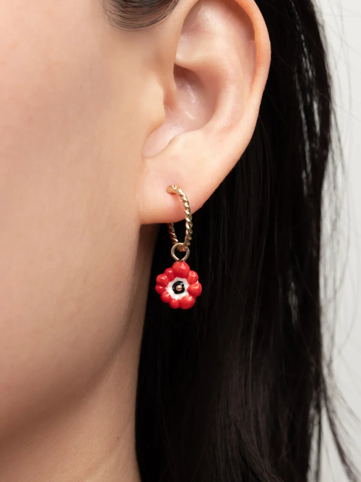 Mini créole anémone rouge - Vendue à l'unité