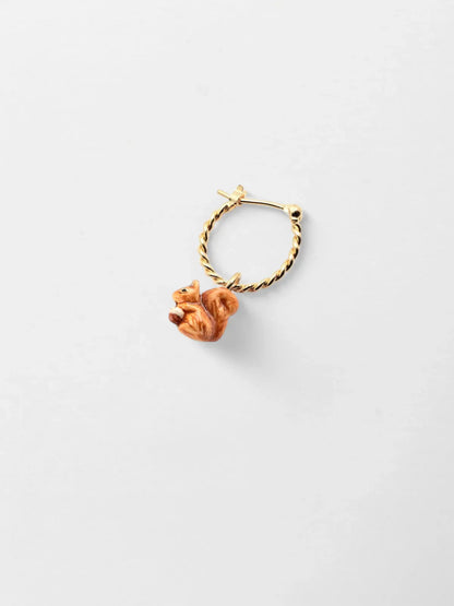 Mini orecchini a cerchio a forma di scoiattolo - Venduti singolarmente