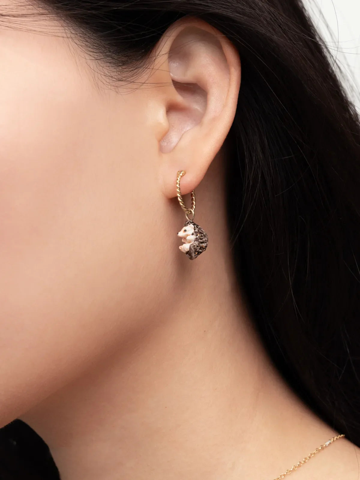 Mini orecchini a cerchio a forma di riccio - Venduti singolarmente