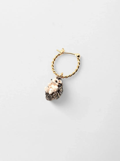 Mini orecchini a cerchio a forma di riccio - Venduti singolarmente