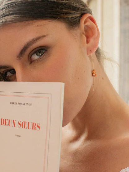 Longues boucles d'oreilles écureuil et gland