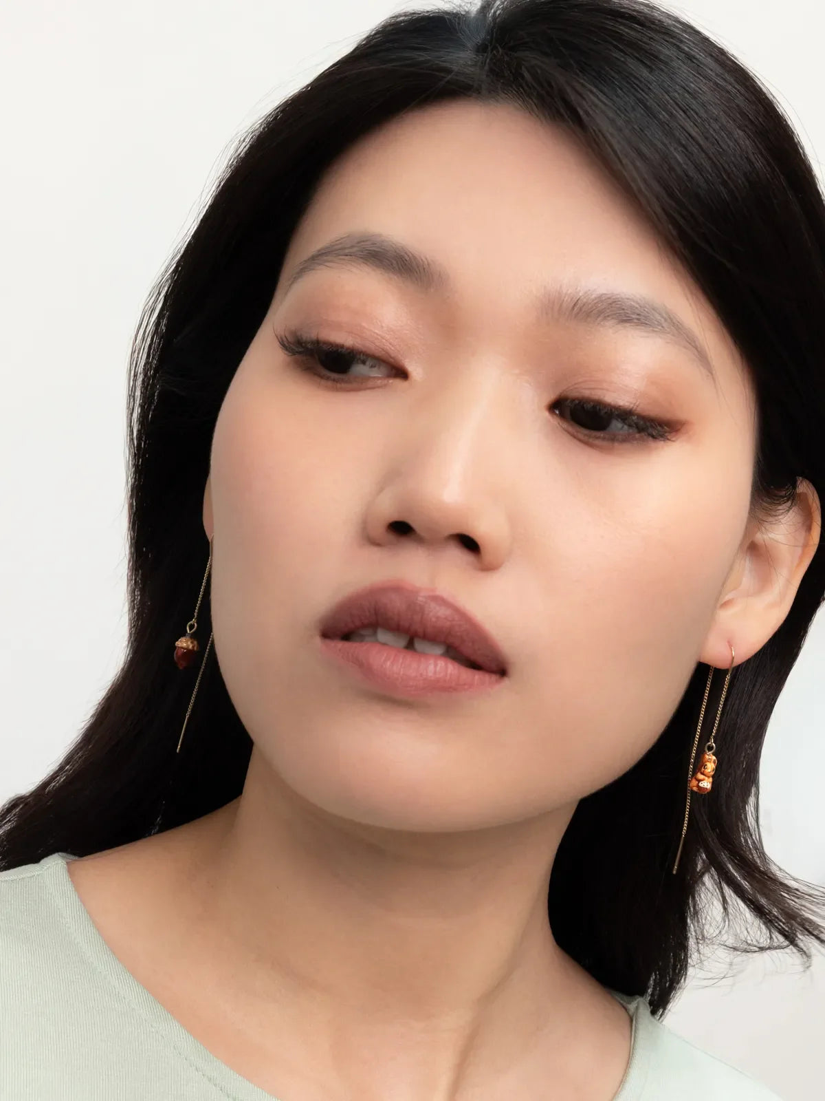 Longues boucles d'oreilles écureuil et gland