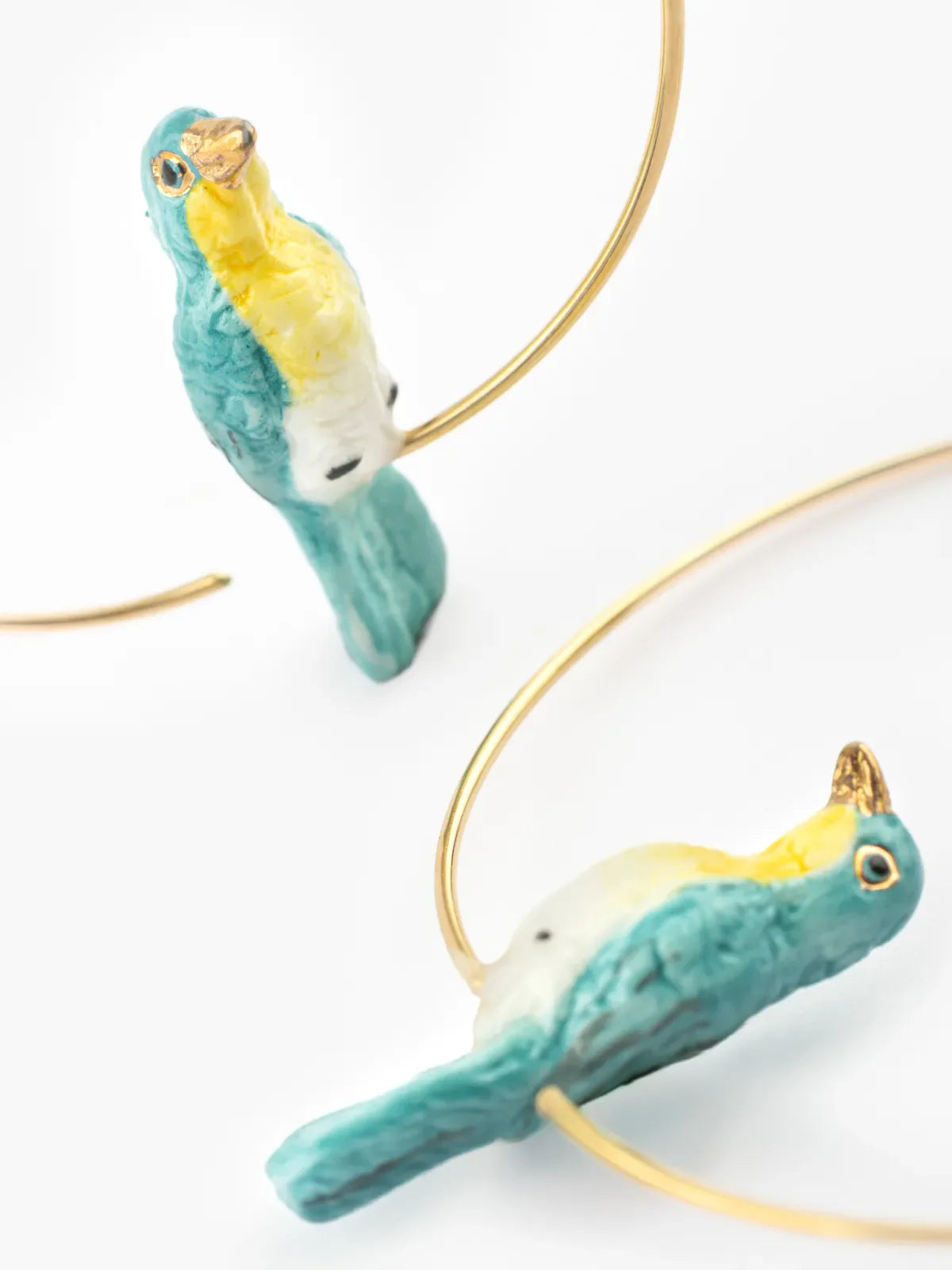 Grandes créoles Oiseau Paruline Bleue