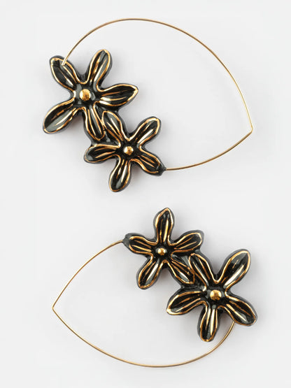 Grandes créoles fleurs d'Erine