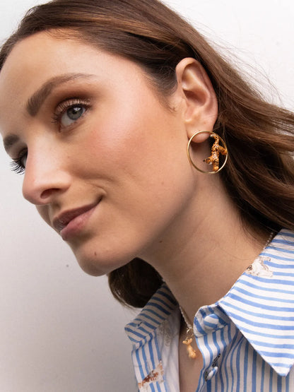 orecchini rotondi a forma di gatto del Bengala