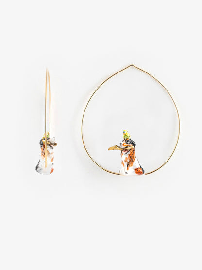 Grandes créoles chien Berger Australien et oiseau