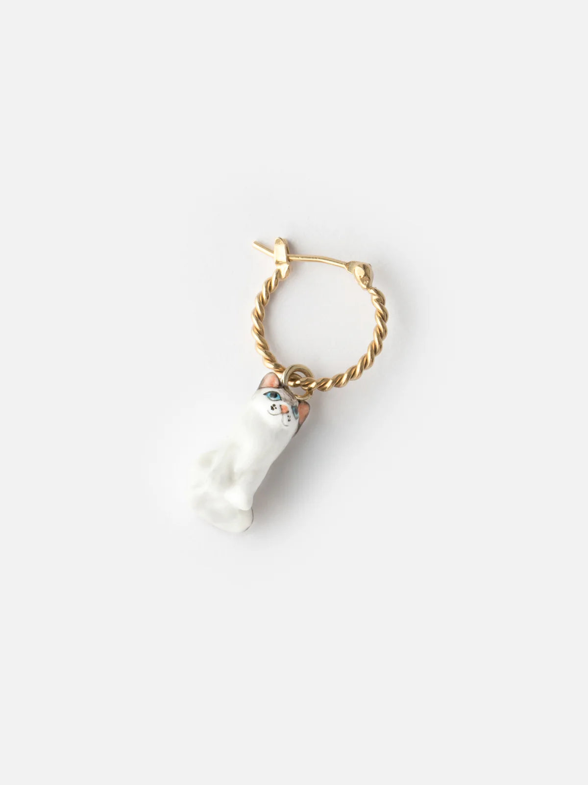 Mini Ragdoll cat hoop earring - Sold individually
