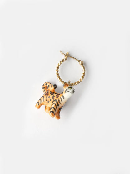 Mini Bengal cat hoop earring - Sold individually