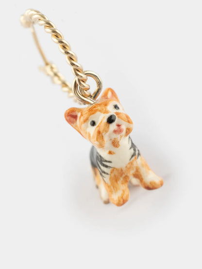 Orecchini a cerchio creoli Mini Yorkshire Terrier - Venduti singolarmente