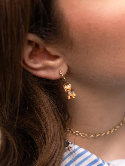 Orecchini a cerchio creoli Mini Yorkshire Terrier - Venduti singolarmente