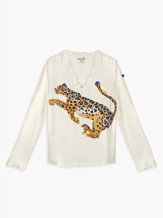 Maglia a maniche lunghe con stampa leopardata - Cosmic