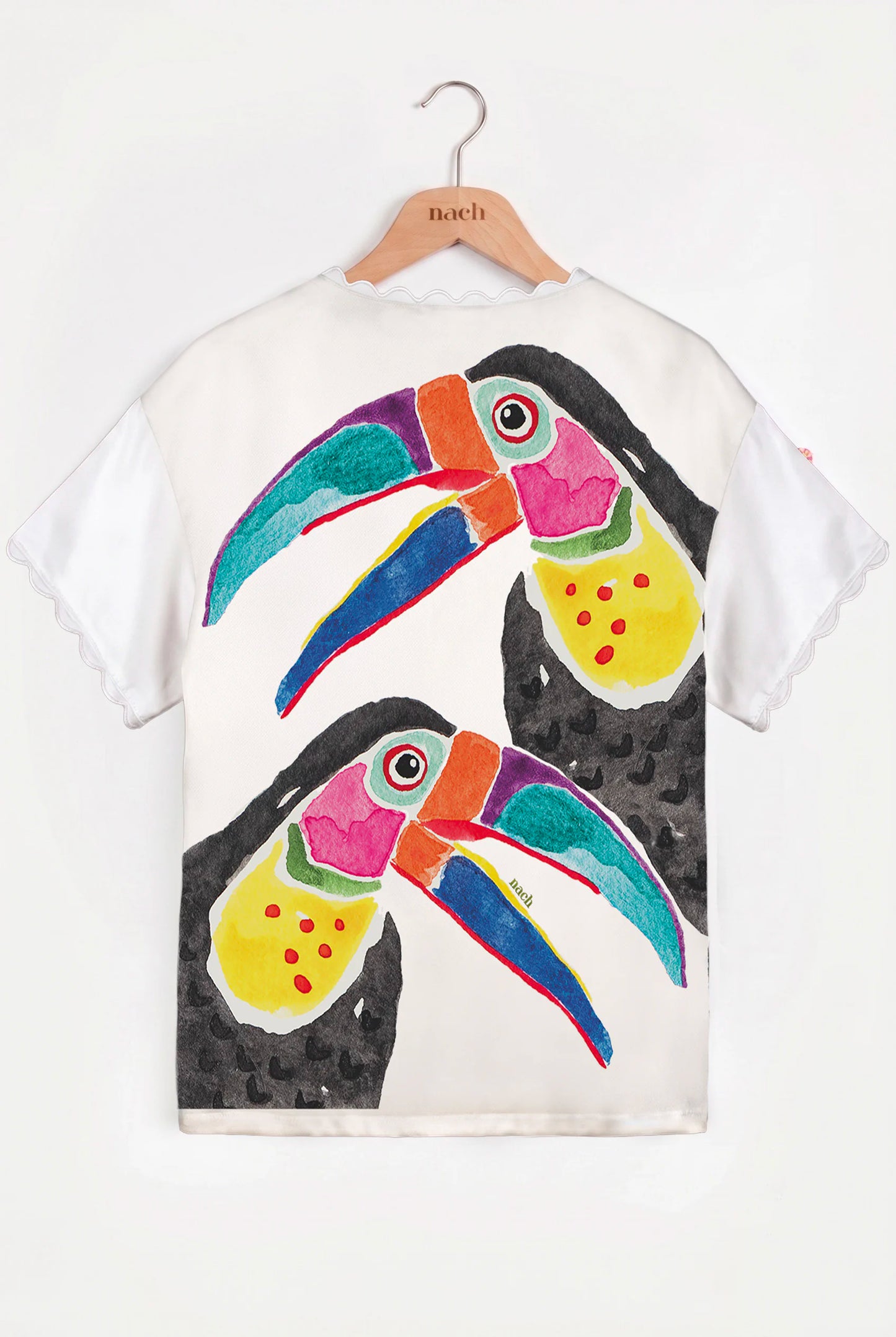T-shirt Toucans Empiècement Soie