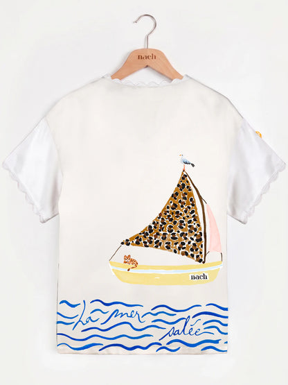 T-shirt seta - Mediterraneo