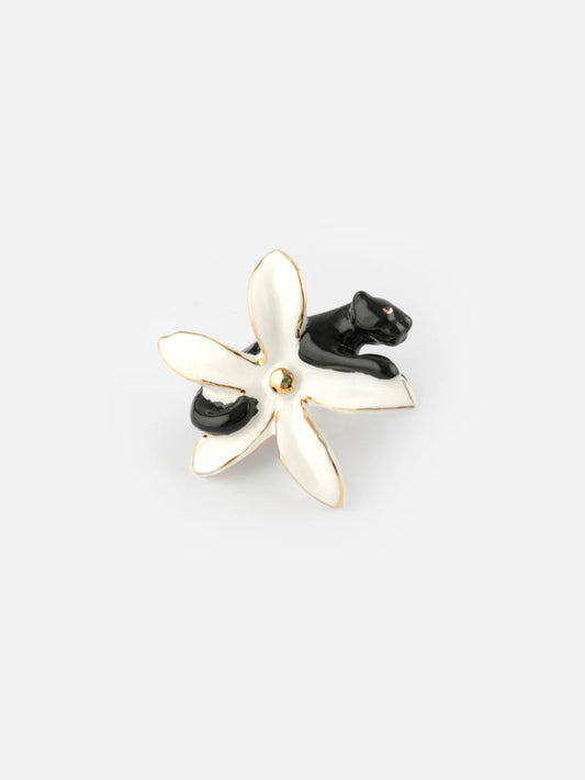 Pin's fleur d'Erine et panthère