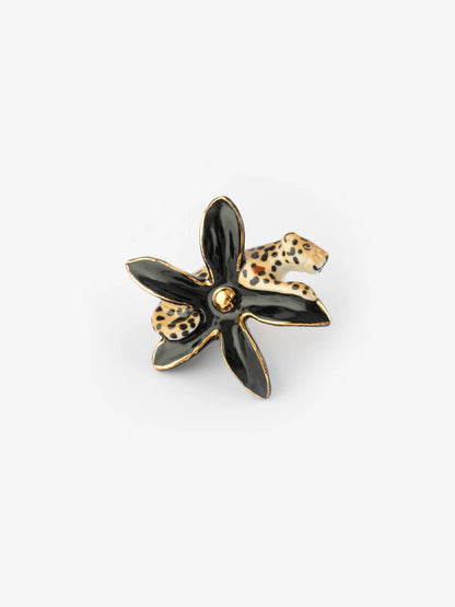 Pin's fleur d'Erine et léopard