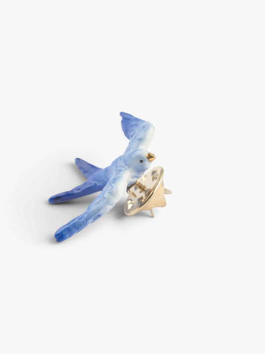 Blue swallow pin