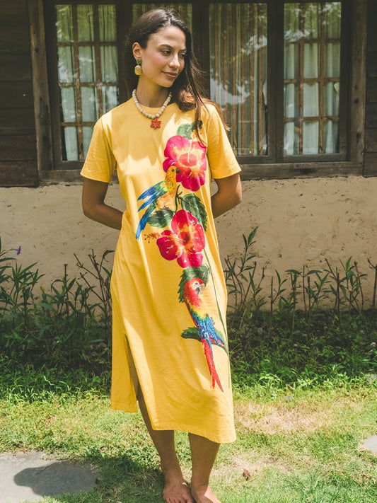 Abito lungo tropicale