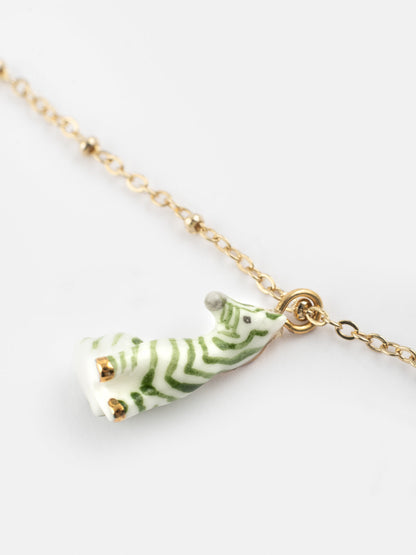 Collana zebra verde