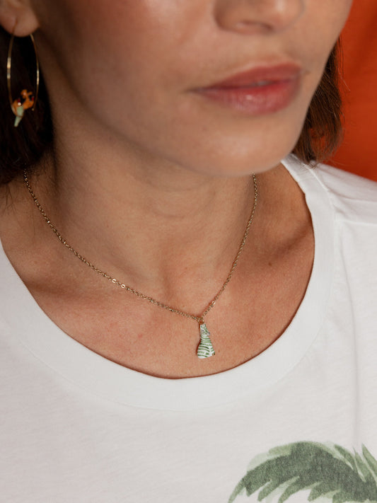 Collana zebra verde