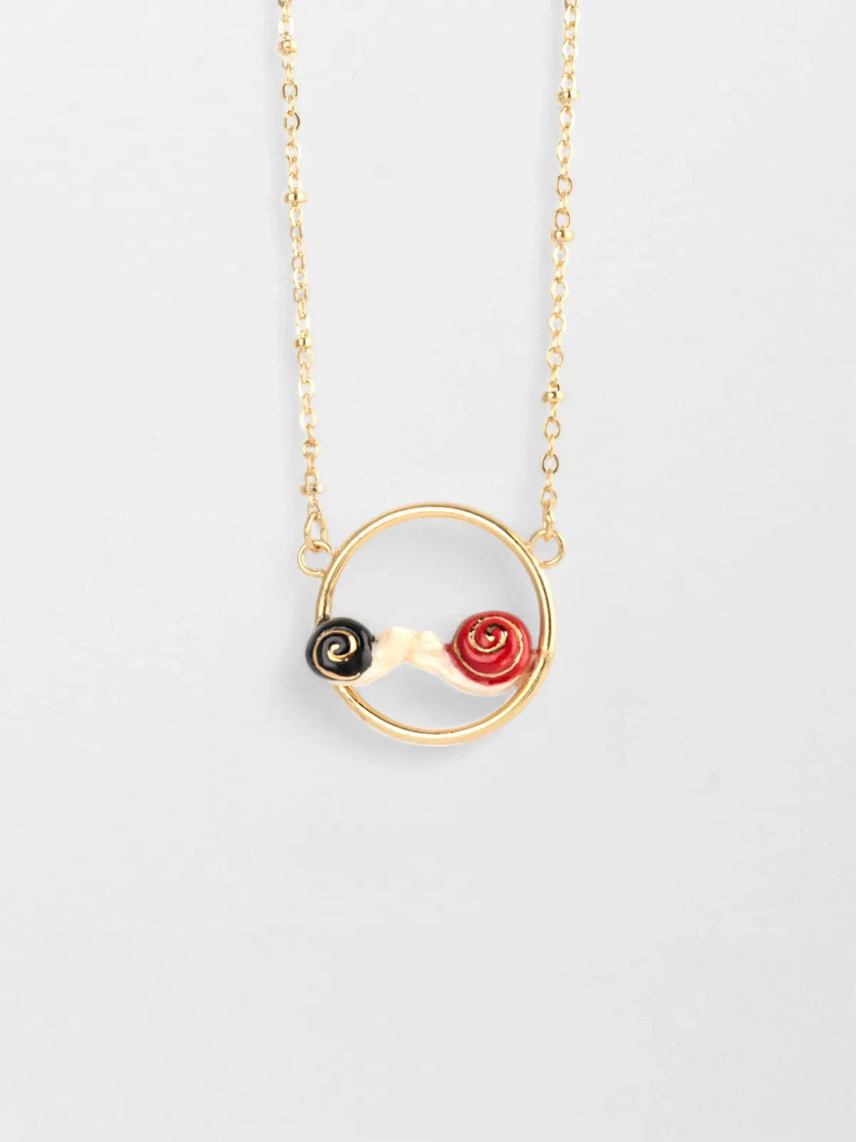 round necklace of snails in love