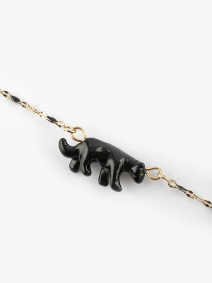 Collier perles et panthère