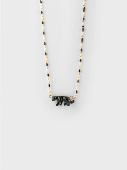 Collier perles et panthère
