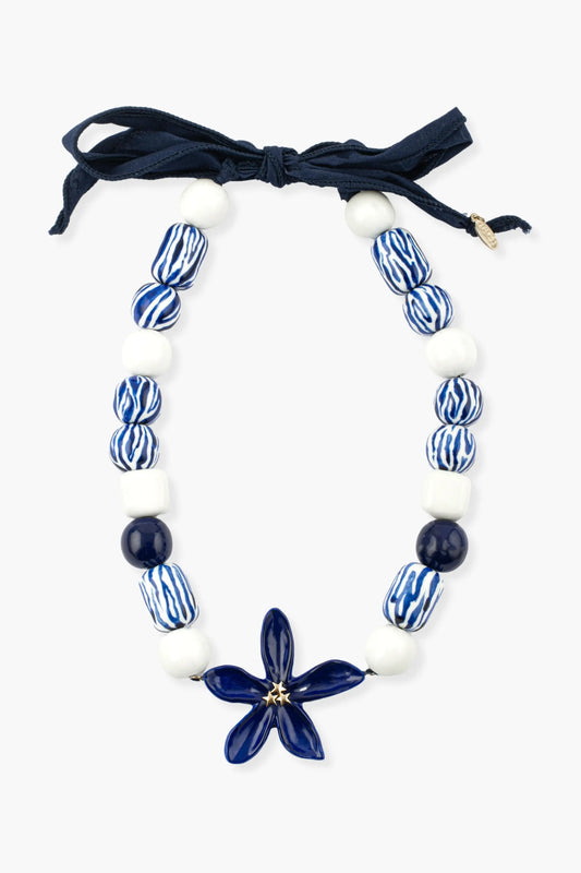 Maxi collier jasmin bleu