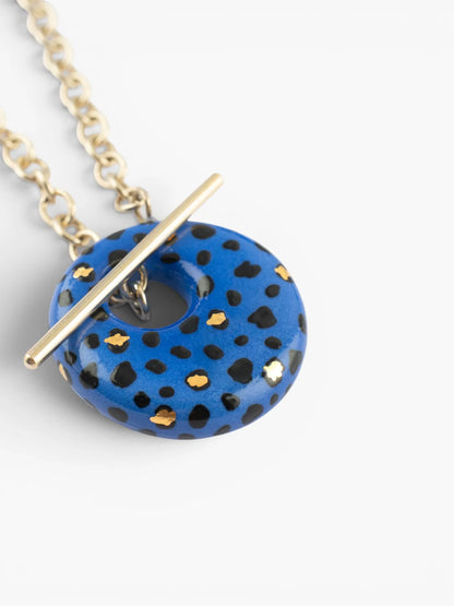 Collier cosmic léopard bleu
