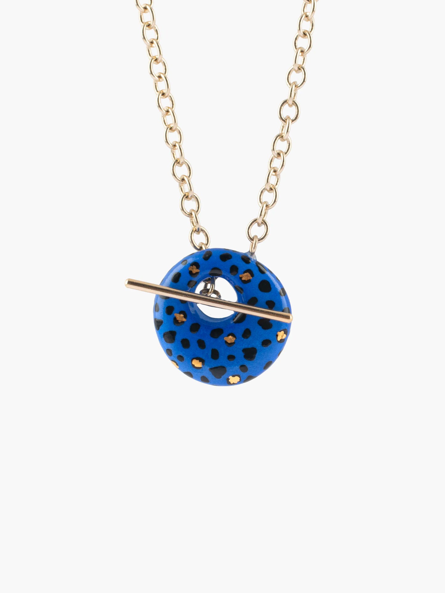 Collier cosmic léopard bleu