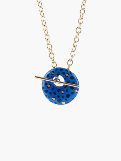 Collier cosmic léopard bleu