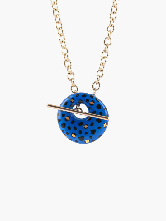 Cosmic blue leopard necklace