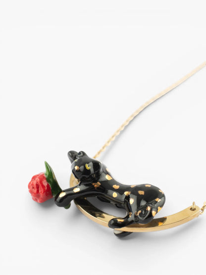 Collier panthère noire et rose - 15 ans