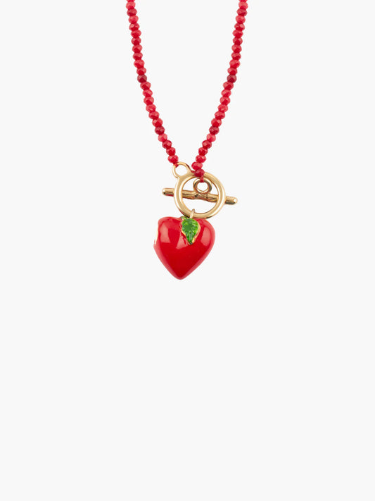 Toffee apple necklace with agate beads