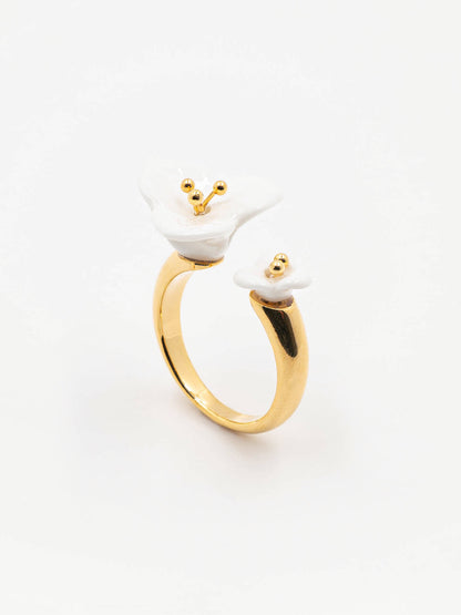 Bague FaceToFace bougainvillier blanc
