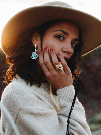 bague animal leopard porcelaine peint à la main
