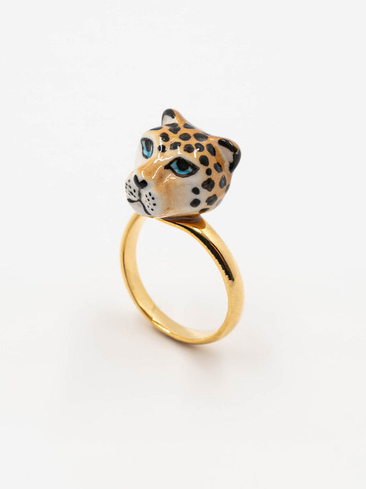 Bague tête de léopard