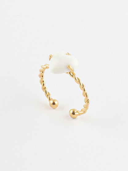 Bague torsadée ajustable coeur - Des mots d'amour